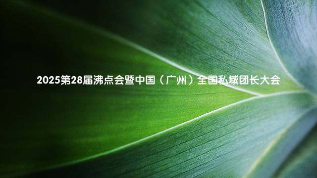 2025第28届沸点会暨中国(广州)全国私域团长大会